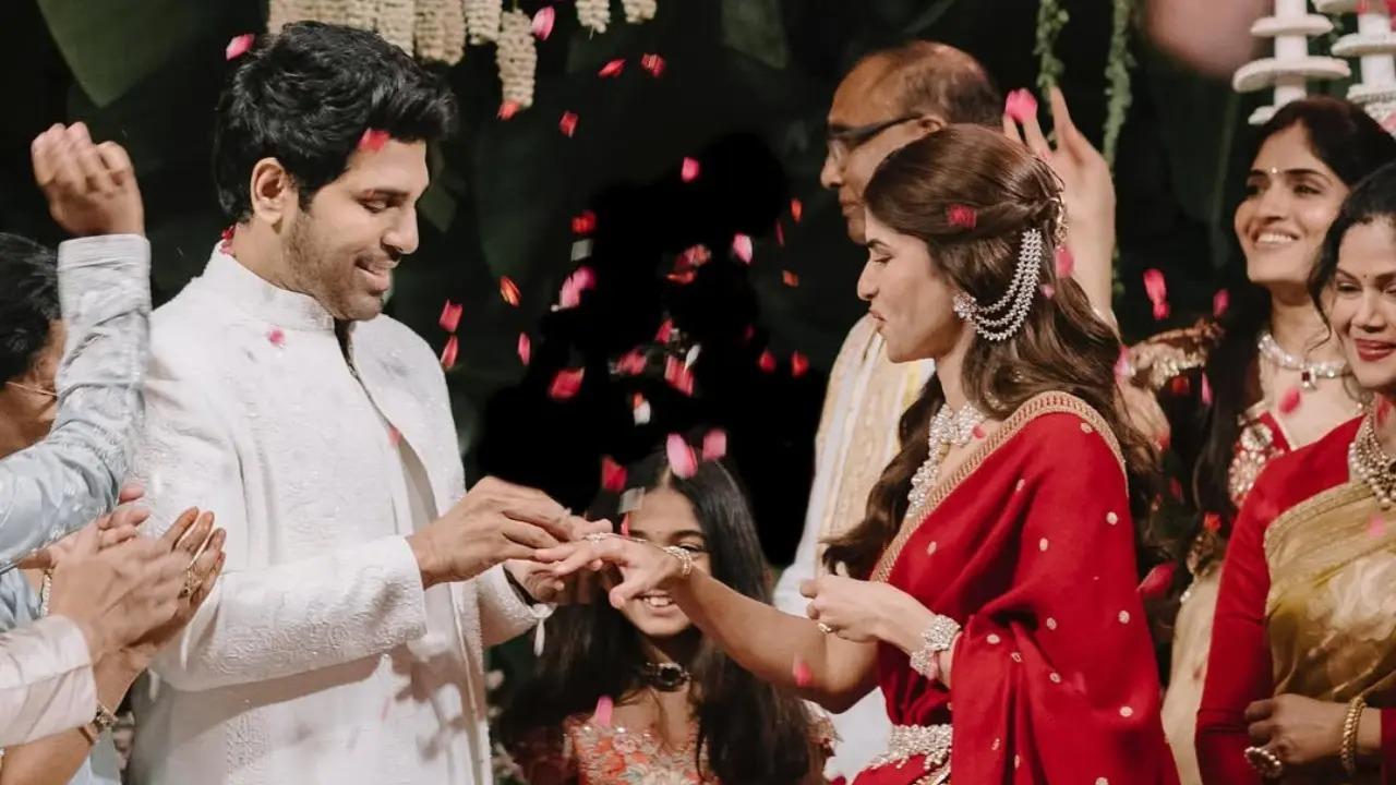 Allu Sirish announced his engagement to Nayanika, sharing dreamy pictures from the intimate, family-filled celebration. The event blended Telugu traditions with modern elegance, attended by stars like Allu Arjun, Ram Charan, and Chiranjeevi. Read full story here